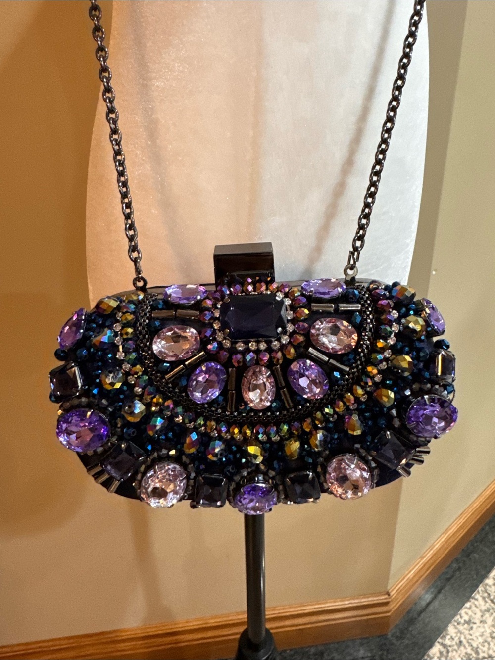 Aldo | Embellished Purple Crystal Evening Crossbody Bag